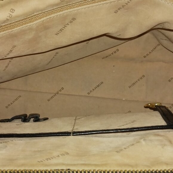 Brahmin Black Melbourne Croc Embossed Satchel - Picture 8 of 8